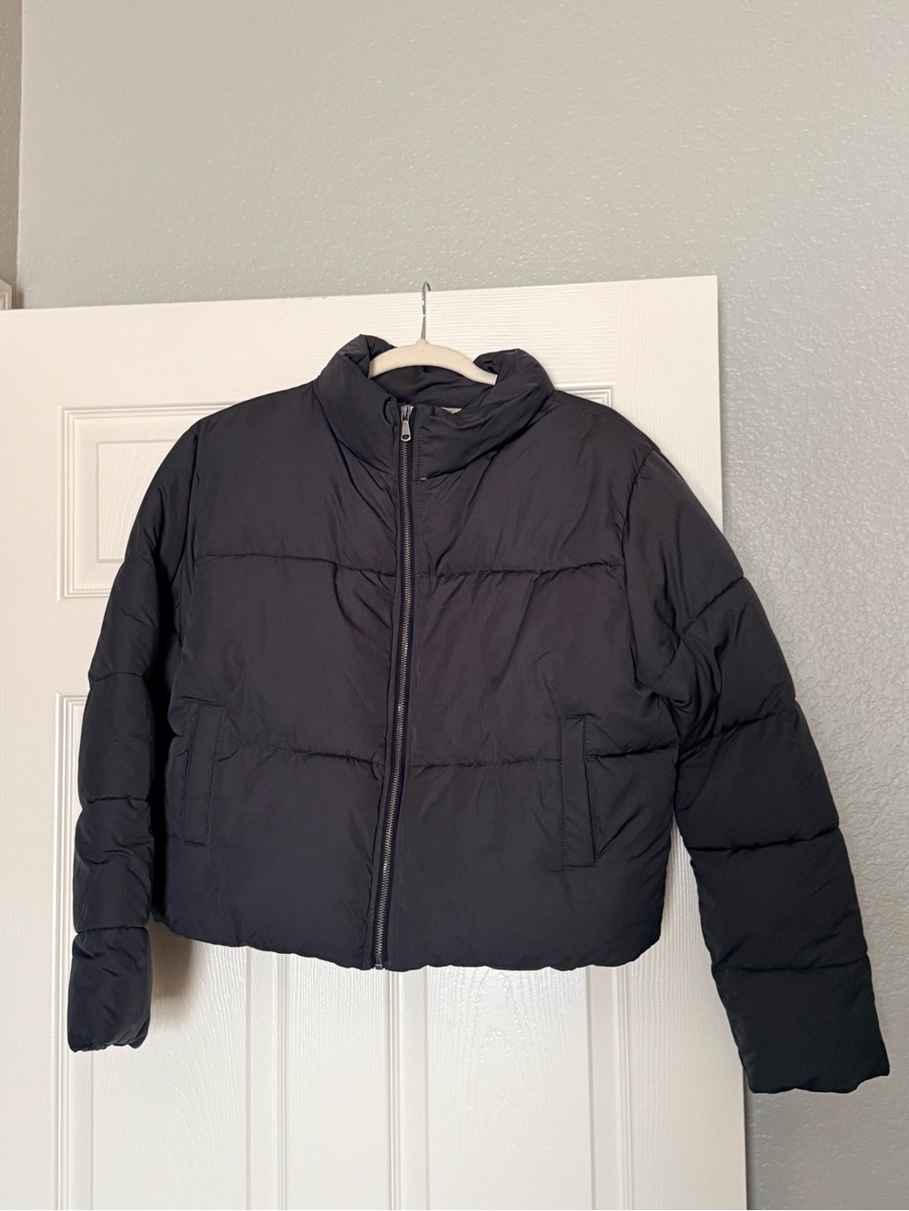 Women's Black Puffer Jacket - Lightweight Quilted Coat